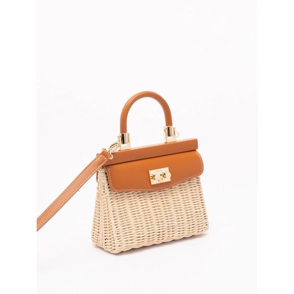 Rodo Women Wicker And Leather Small Handbag - Picture 3 of 6